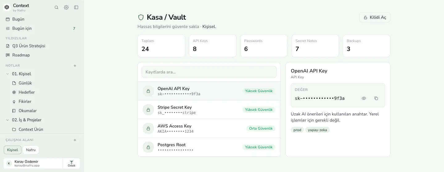 Kasa — kayıtlar listede de maskeli kalır